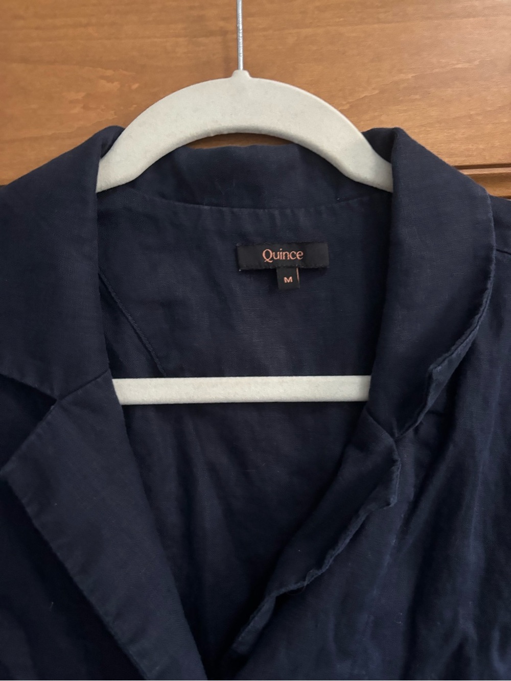 Quince Dark Navy Relaxed Button Front Top - Picture 2 of 3